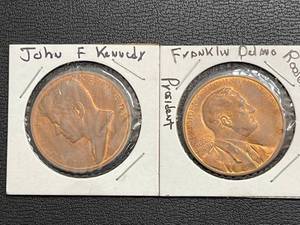 lot 25 image: John F. Kennedy & Franklin D. Roosevelt Tokens