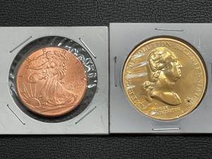 lot 26 image: Golden State Mint Copper Round & Washington Token