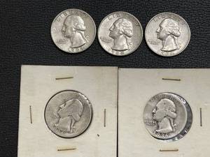 lot 37 image: 5-Washington Quarters