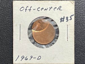 lot 15 image: 1969-D Off Center Lincoln Error Cent