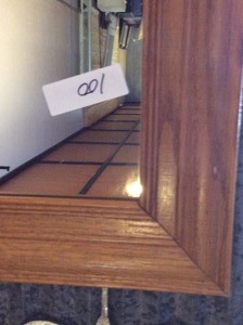 Mirror with wood frame