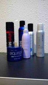 Sexy hair spray, Sexy hair curl, Juice humidity, Kenra mousse, Leave in spray, remolding