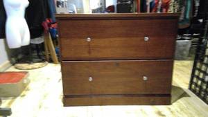 Wooden file cabinet no key