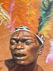 lot 17 image: Dramatic Painted Wood Art by Marilyn Brown