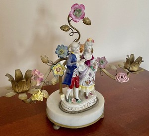 lot 44 image: Beautiful Vintage Figurine Statue with Floral Accents