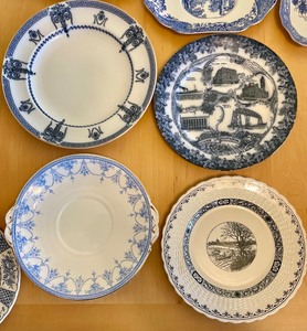 lot 58 image: Assorted Vintage Serving Platters & Plates includes Spode and Royal Albert