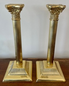 lot 89 image: Classy Candle Holders includes a Pair of Brass Candle Holders
