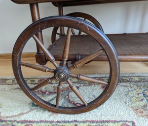 lot 115 image: Vintage Hekman Wood Bar Cart