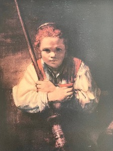 lot 182 image: Girl with Broom Print by Rembrandt