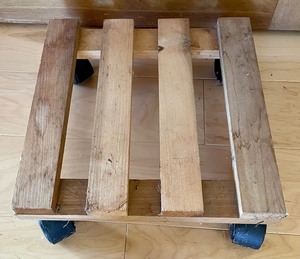 lot 274 image: Wooden Plant Stand and Rolling Cart
