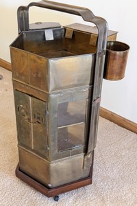 lot 144 image: Vintage Brass Food or Noodle Stand Cart