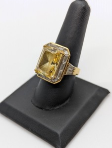 lot 293 image: Gold Plated Sterling and CZ Cocktail Ring