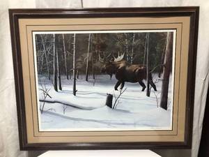 lot 3 image: Moose Print by Kevin Daniel #142150