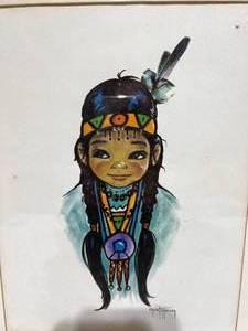 lot 44 image: Gerda Christoffersen Native American Child Print