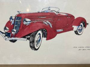 lot 50 image: R. McKee 1936 Auburn Speedster Print