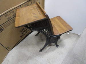 lot 4 image: Antique School Desk