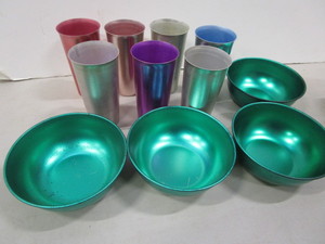 lot 26 image: WB Aluminum Glasses & Bowls