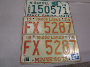 lot 68 image: 1974 License Plates