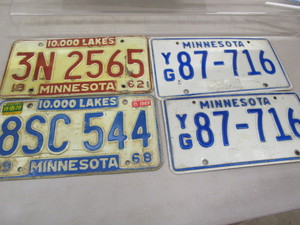 lot 69 image: MN 1960s License Plates