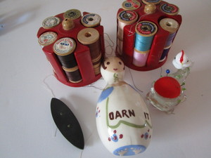 lot 196 image: Darning Egg, Spool Holders