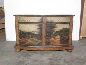 lot 7 image: 54 Rustic Side BoardBuffet, Rounded front wpainting