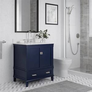 lot 8 image: Dorel Living Otum 30 Inch Bathroom Vanity with Sink, Navy
