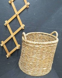WICKER BASKET AND COAT RACK