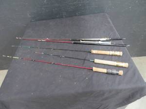 5 ICE FISHING RODS