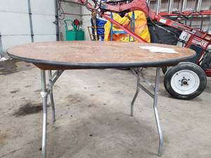 Lot of (3) 48 MetalWood Banquet Folding Tables