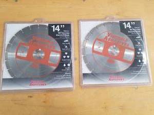 Lot of (2) Virginia Abrasives 14 BD Concrete Diamond Blade (in package)