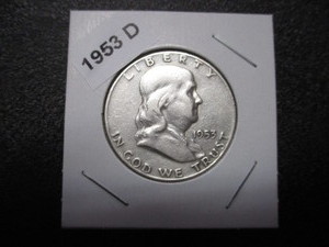 1954-D (Denver Mint)  Franklin Silver Half Dollar