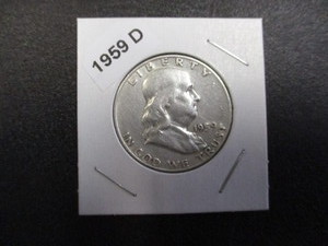 1959-D (Denver Mint)  Franklin Silver Half Dollar