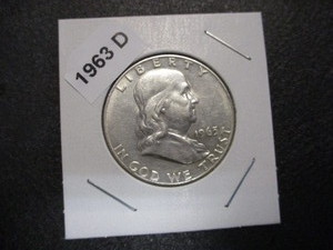 1963-D (Denver Mint)  Franklin Silver Half Dollar