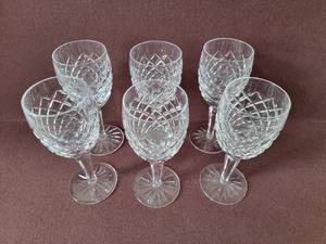 lot 30 image: Brilliant Waterford Crystal Comeragh Wine Glasses, set of 6  A