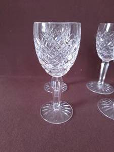 lot 31 image: Brilliant Waterford Crystal Comeragh Wine Glasses, set of 6  B