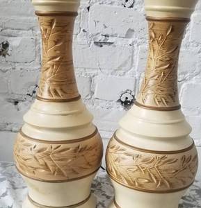 lot 13 image: 50s Vintage Ceramic Table Lamps