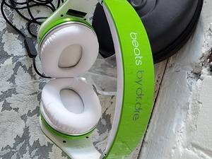 lot 58 image: Green Beats by Dr. Dre Headphones with Case