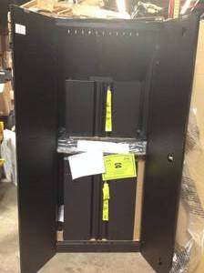 Husky Welded Steel Garage Cabinet Set 54 in W x 75 in H x 19 in D Black 3 Piece Customer Returns See Pictures
