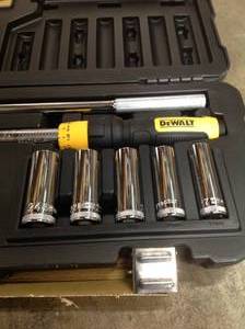 Dewalt 12 in. Drive Torque Wrench Tire Change Kit  see pictures