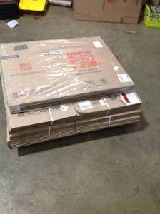Pallet with Home Depo StorageMoving cardboard boxes not used see pictures