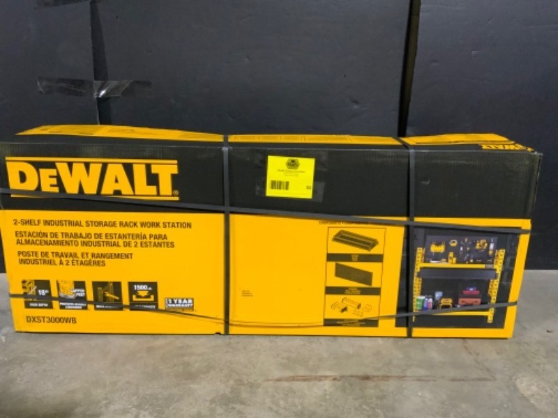 DEWALT Yellow 2 Shelf Garage Storage Workbench Kit. See