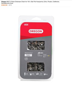 Oregon 18 in. S62T 2-Packs, 14 in. S56 Chainsaw Chains & ECHO Chainsaw Tune-Up Kits. See Pictures