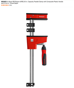 BESSEY K-Body REVOlution (KRE) 24 in. & 50 in. Capacity Parallel Clamps with Composite Plastic Handle and 3-34 in. Throat Depth. See Pictures