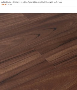 (6) Cases of Achim Sterling 1.2 Hickory 6 in. x 36 in. Peel and Stick Vinyl Plank Flooring (15 sq. ft.  case). See Pictures