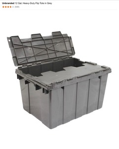 (14) Unbranded 12 Gal. Heavy-Duty Flip Totes in Grey. See Pictures