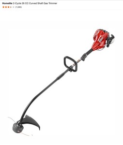 (2) Homelite 2-Cycle 26 CC Curved Shaft Gas Trimmers. See Pictures