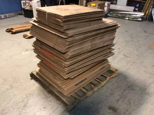 Pallet with assorted Home Depo cardboard moving  boxes see pictures