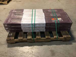 Pallet with 9 cases of Hayes River Oak 12mm Thick x 7-916 in. Wide x 50-58 in. Length Water Resistant Laminate Flooring (15.95 sq. ft.case)