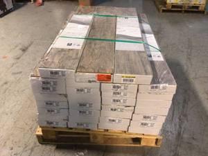 Pallet with 31 Cases Saratoga Hickory Amber 7 mm Thick x 7-23 in. Wide x 50-58 in. Length Laminate Flooring (24.17 sq. ft.  case) not used see pictures