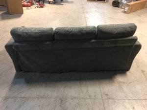 31.5 in. Dark Grey Microfiber 4-Seater Tuxedo Sofa with Round Arms customer return review pictures